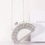 New fan-shaped diamond clip fashion party women's evening bag