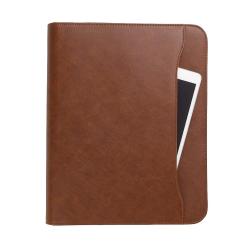 Custom leather portfolio folder notebook leather cover travel A4 document holder with ring binder