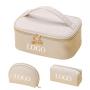 OEM/ODM 3PCS Set Travel Organizer Wash Bag Pu Leather Toiletry Bag For Women Girls Luxury Cosmetic Bags