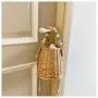 Summer beach rattan straw basket hand bag woven crossbody colorful beaded pearl chain bag 2024