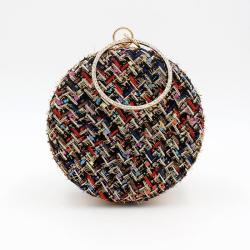 New arrival chain shoulder party purse designer handbags box clutches ladies round evening bag clutch bags for women pochette femme