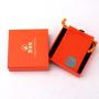 Hot Sale Orange Color Gold Foid Stamping Logo Paper Gift Jewelry Box Drawing Earring Jewelry Packing Box