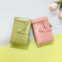 HR511 Women's Short Card Bag Solid Color Sewing Thread Coin Holder Credit Business Card Holder Buckle Zipper One Piece Purse