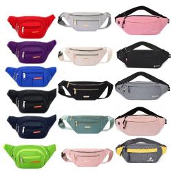 GELORY Custom Women Men Unisex Waist Bag Pack with Headphone Jack and Zipper Adjustable Strap Black Fanny Pack Custom Logo