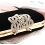 CCF596 Luxury Diamond Rhinestone Buckle Satin Ladies Evening Bag Wedding Clutch Purse Luxury Evening Bling Purses Handbag