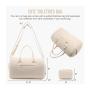 2PCS Women Quilted Weekender Travel Duffle Bag with Toiletry Bag Carry on Overnight Gym Travel Duffle Bag with Wet Pocke