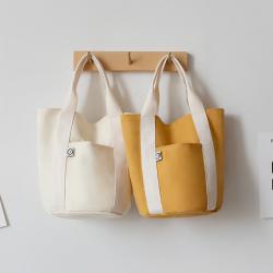 Best Selling Going Out To Work Bucket Lunch Box Bag Female Student Portable Recycled Canvas Shopping Bag