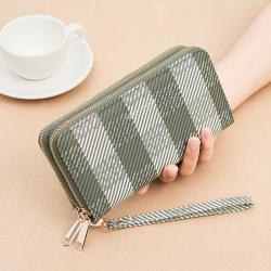 New Fashion Solid Color Double Zipper Handheld Wallet