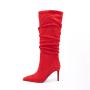 bottes femme Ladies Latest Autumn Winter Knee Boots Pointy Toe Slip On Stylish Long Boots Women Genuine Suede Knee High Boots