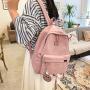 Gelory Fashion Solid Color Soft Adjustable Shoulder Straps Daily Use School Bag Custom Smiley Face Logo Nylon Students Backpack