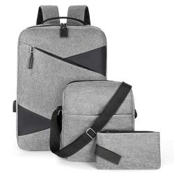 KBW600 Nylon Laptop Bag Business Commuting Business Trip Backpack USB Casual Men Travel Three Sets of Shoulder Bag