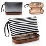 Gelory Wholesale Custom Logo Design Double Layer Cosmetic Bag Travel Portable Makeup Organizer Pouch Bag