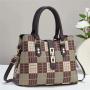 ZR709 Woman Bag Handbag Retro Lattice PU Fashion Female Latch Portable Big Shoulder Bag Girl Versatile Tote Bag Shopping Party