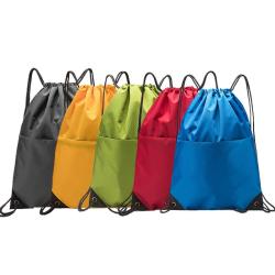 Custom LOGO Sports Backpack Drawstring Pocket Waterproof Oxford Cloth Drawstring School Bag
