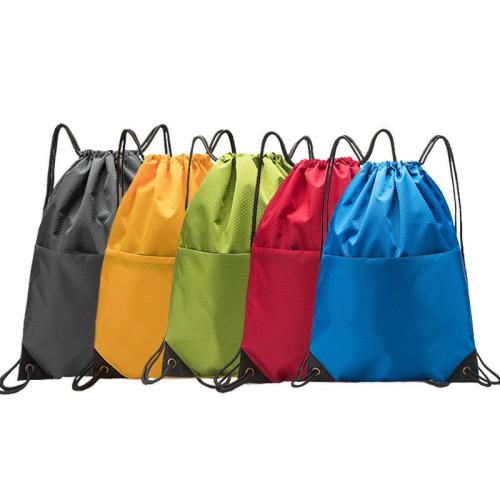 Custom LOGO Sports Backpack Drawstring Pocket Waterproof Oxford Cloth Drawstring School Bag