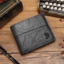 Multi Card Bit Men Card Holder Wallet Short Pure Color Slim Wallet For Men New Korean Fashion Men Leather Wallet carteras mujer