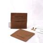 High Quality Brown Cotton Twill Envelope Jewelry Earring Bag Logo Printed Twill Cotton Jewelry Envelope Pouch