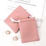 Hot Sale Custom Logo Emboss Pink Pu Leather Drawstring Bag Sunglasses Power Bank Waterproof Leather Pouch
