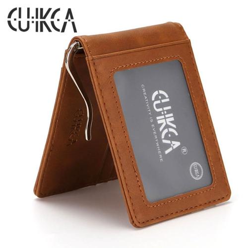 CUIKCA Wallet Card Holder Purse Slim Leather Mens Case Mini Women Men Casual Cover Wallets