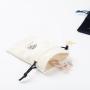 9x12 cm Custom Silver Logo Printed Velvet Gift Bag High Quality Blue Beige Black Velvet Jewelry Pouch