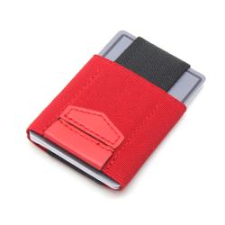 Slim front pocket elastic leather card holder customized elastic card holder wallet