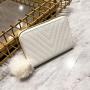 Women's Short Wallet 2024 spring and summer new V grain embroidery clutch bag casual fashion simple coin purse small square bag
