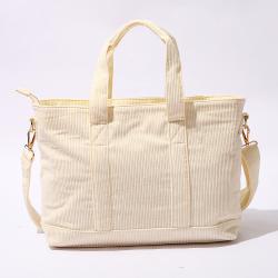 Custom Luxury Outdoor Oversize Letter Patch Decoration Designer Sling Tote Bag Corduroy Canvas Handbags For Women