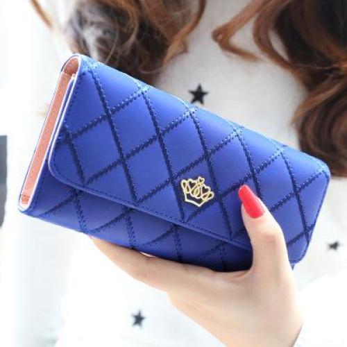 Hot selling women's long multi-functional diamond crown buckle large capacity wallet