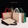 Custom Logo Color Natural PE Coating Lamination Burlap Eco Friendly Grocery Reusable Jute Shopping Bag Tote Bags