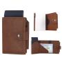 Custom Business Card Holder RFID Men Card Pop Up Wallets Genuine Leather Slim Thin Aluminum Wallet