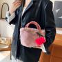 Cute Girl Cherry Plush Handbag 2023 New Autumn/Winter High Capacity Fur Bag Shoulder Crossbody Bag Wholesale Women Handbags
