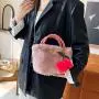 Cute Girl Cherry Plush Handbag 2023 New Autumn/Winter High Capacity Fur Bag Shoulder Crossbody Bag Wholesale Women Handbags