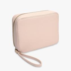 Custom Fashion Storage Bag With Multi Elastic Slots Pocket Function Pink Travel Electronics Cable Organizer Bag