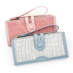 2024 New Style Stone Pattern Long Wallet Retro Folding Multi-Card Holder Zipper Coin Purse Wallet For Women