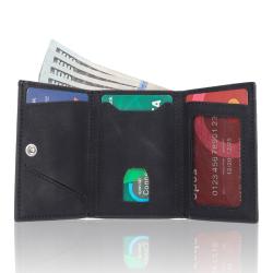 Hot Sale Leather Aluminum Pop Up Wallet Custom Men RFID Blocking Card Holder Metal Wallets