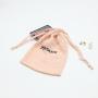 Hot Sale Pink Gauze Cotton Drawstring Pouch Cosmetic Packaging Bag Custom Logo Pink Cotton Gauze Gift Bag