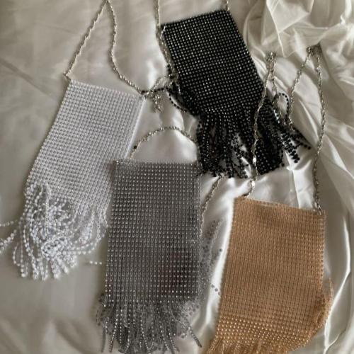 2024 Summer Mini Phone Bag Versatile Crystal Diamond Cell Phone Purse Fashion Crossbody Braided Bag