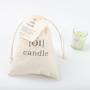 Custom Logo Printed Organic Muslin Cotton Drawstring Dust Gift Candle Bag Wholesale Cotton Candle Pouch