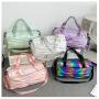 HR626 Luggage Bag Unisex Handheld Colorful Oxford Cloth Luggage Bag Short Distance Hiking Waterproof Travel Fitness Shoulder Bag