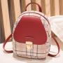 Wholesale PU Printing Plaid Woman Small Backpack Mini Ladies Bag Fashion Leather Travel Shoulder Small Backpack