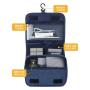 Men and women on business trips carry large capacity toiletries that can be hung for dry and wet separation