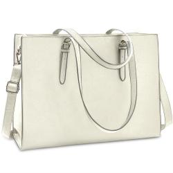Laptop Bag for Women Waterproof Lightweight Leather 15.6 Inch Computer Tote Bag Business Office Briefcase Large Capacity Handbag