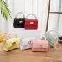 New Fashion Women Handbag Custom Pure Color Cross-body Single Shoulder Bag Bolsos Lock Stone Grain Pearl Jelly Color Mini Bag