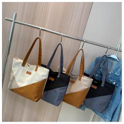 Color Contrast Tote Bag Ladies Women Fashion Handbags Canvas Designer Shoulder Bags Cheap Women Handbag Wholesale Factory