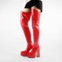 Botas Altas 2022 New Designer Ladies Over The Knee Long Boots Pointy Toe Chunky Heel Platform Thigh High Boots For Women