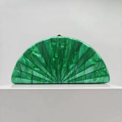 Women Brand design Half Moon Circular Barrel-Shaped Acrylic Box Clutch Purse Handbags Marble Mini Beach Summer Party Evening Bag