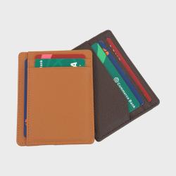 Custom card holder leather id card holder wallet rfid blocking pu leather credit card holder