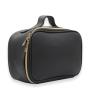 Luxury Makeup Bag Cosmetic Case Storage Black Saffiano Leather Handle Organizer Portable Wash Travel Toiletry Kit For Ladies