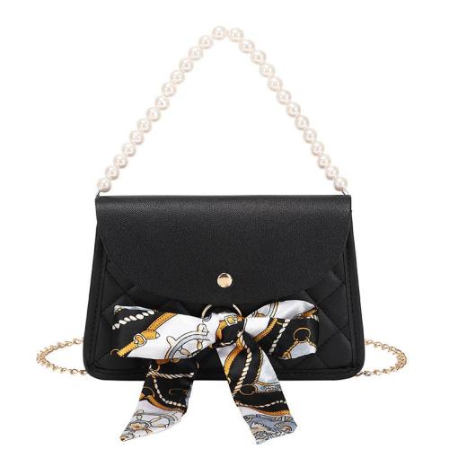 2024 New Mini Fashionable Lady's Embroidered Shoulder Bag Small Square Beaded Bow with Single Chain Portable DIY Accessories