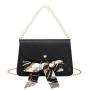 2024 New Mini Fashionable Lady's Embroidered Shoulder Bag Small Square Beaded Bow with Single Chain Portable DIY Accessories